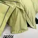 Funda Duvet Unicolor Con Detalles En Relieve Oliva Doble + Sabana Plana