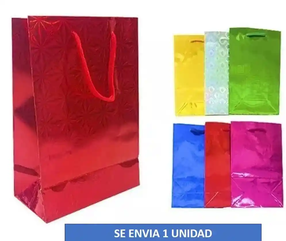 Bolsa De Regalo Metalizada Medium 22 Cm X 18 Cm Colores Surtidos