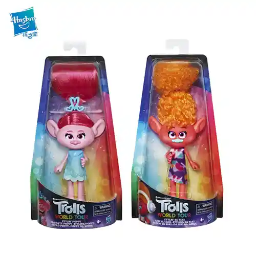 Trolls Muñeca Estilo Poppy Con Vestido Removible