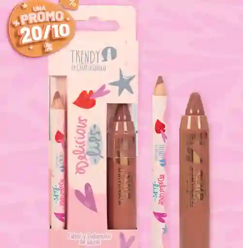 Kit De Labios Delicious Lips Crayola Y Delineador
