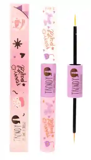 Delineador Doble Matte Funny Pastel Morado Y Blanco