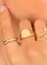 Ravel Anillo Ajustable Sortija Rodio Dorado Con Enchape En Oro De 18k