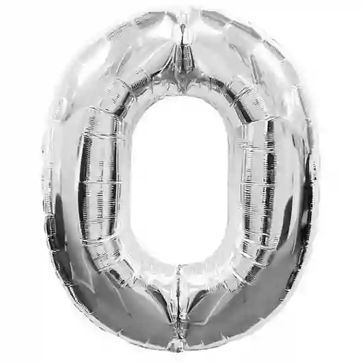 Numero 0 Inflable 18" 46 Cms Plateado