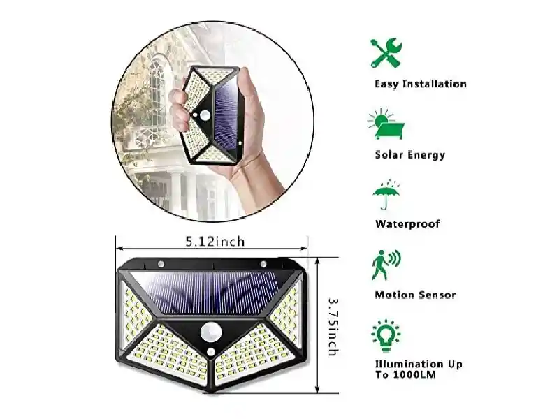 Luz Solar Al Aire Libre Con Sensor De Movimiento