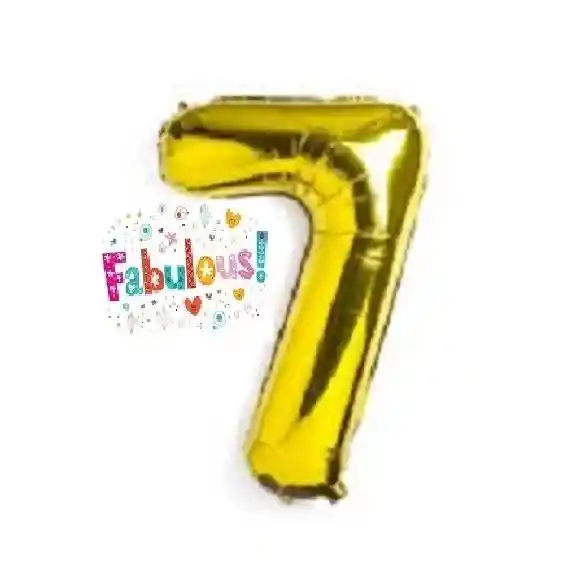 Numero 7 Inflable 32" 82 Cms Dorado