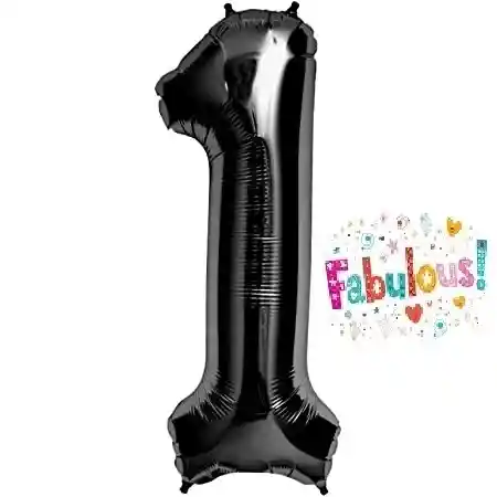 Numero 1 Inflable 16"-18" 43 Cms Negro