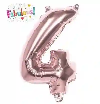 Numero 4 Inflable 16"-18" 43 Cms Oro Rosa