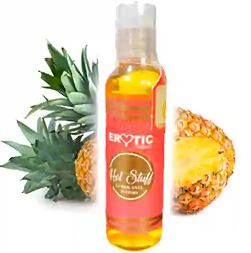 Aceite Caliente Piña Lubricante Comestible Saborizado Masajes Penetración Sexo Oral