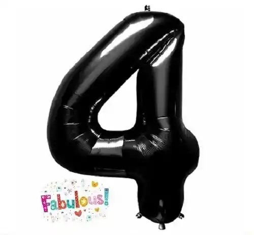 Numero 4 Inflable 32" 82 Cms Negro