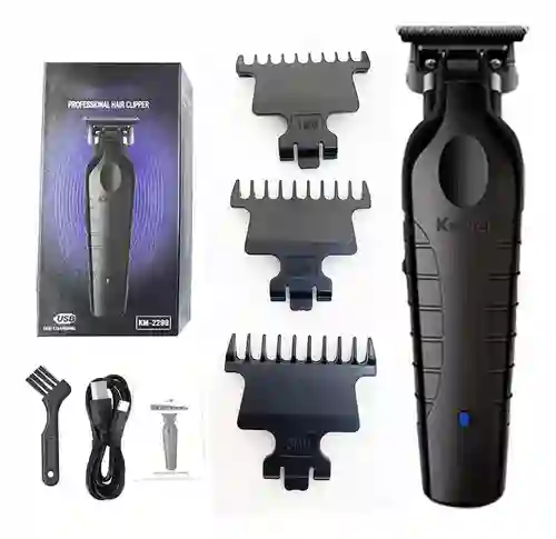 Cortadora De Pelo Eléctrica Kemei Barber Km-2299 Color Negro
