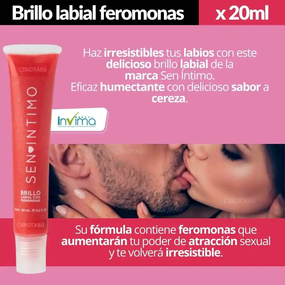 Brillo Labial Con Feromonas Humectante Labios Cereza X 15ml