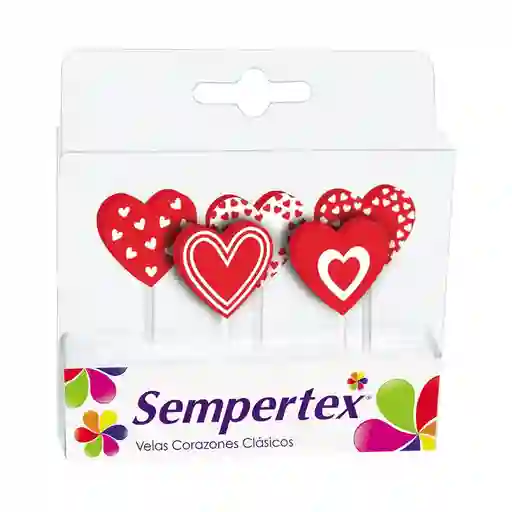 Velas Sempertex Corazones X 5 Unidades