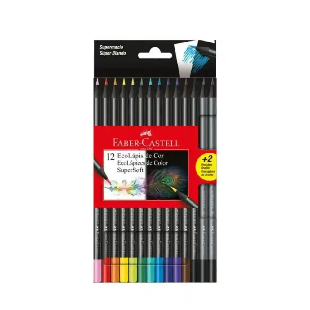 Colores Faber Castel Ecolapices Supersoft X 12 + 2 Ecolapices De Grafito