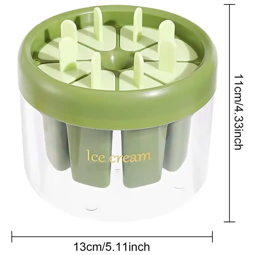 Molde Para Paletas De Helados, Moldes De Fácil Liberación Color Verde