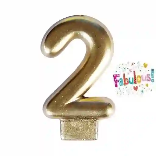 Vela Numero 2 Dorada Metalizada Sempertex