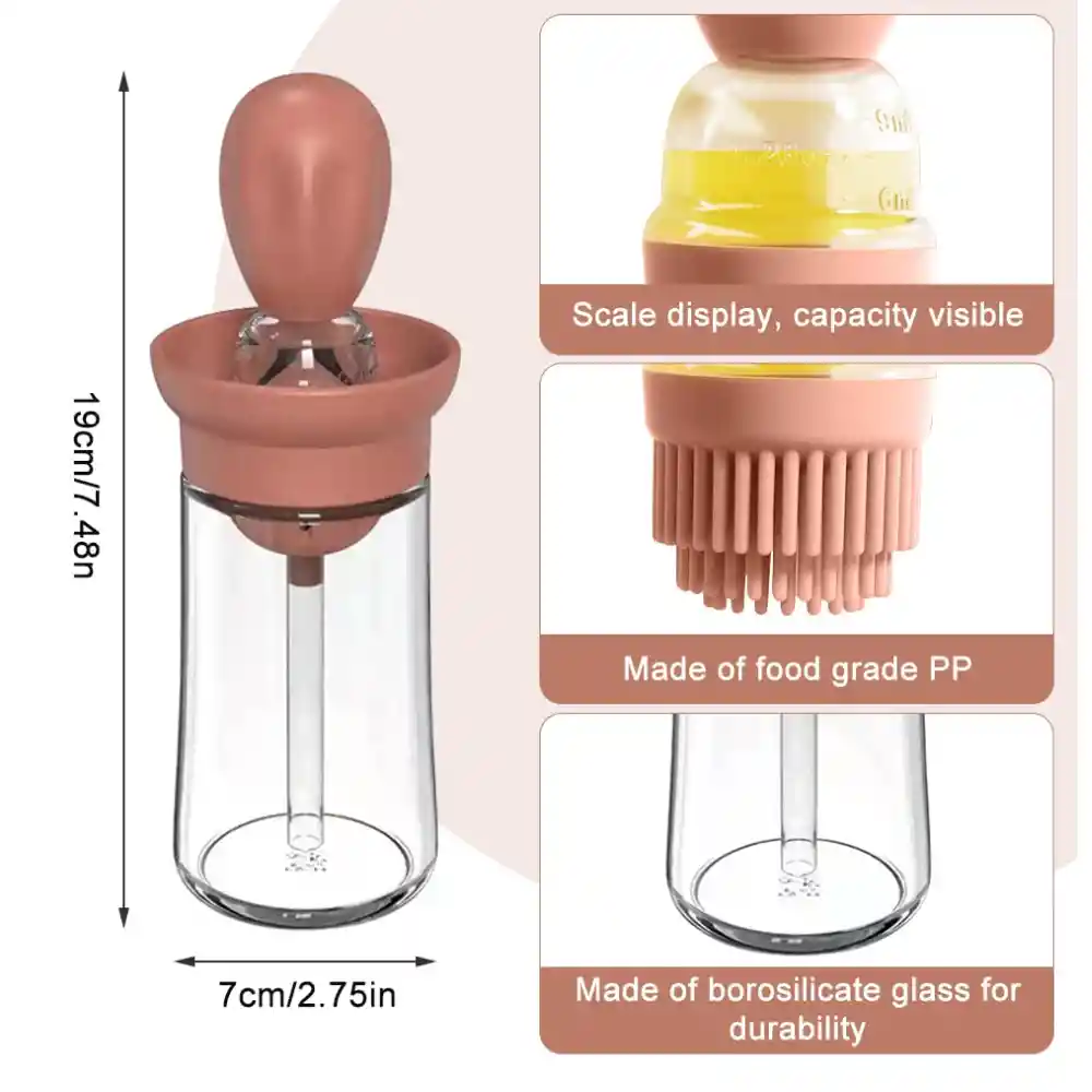 Botella Para Aceite Con Brocha De Silicona 200 Ml