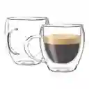 Vaso Pocillo Taza Doble Pared Vidrio Borosilicato 250ml