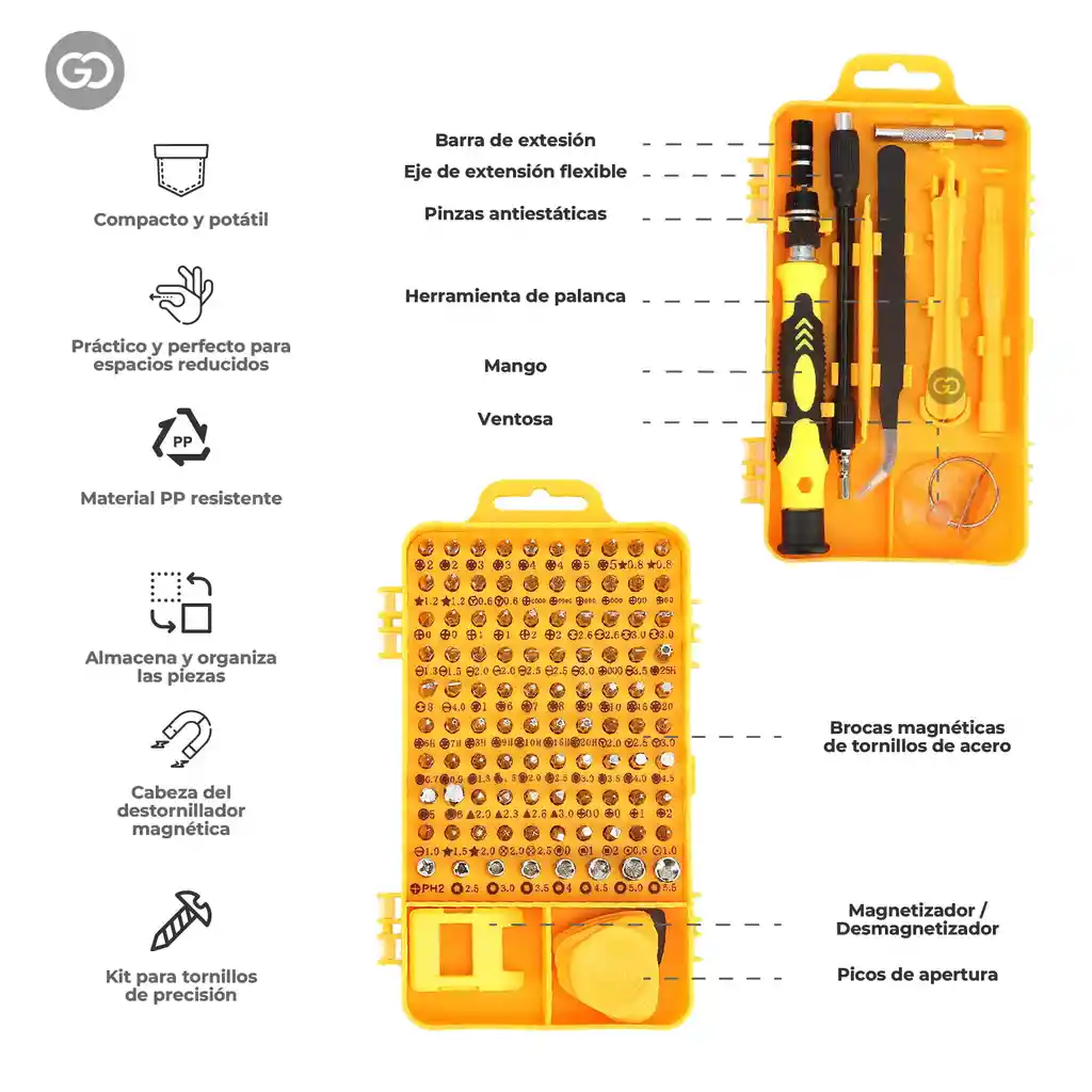 Set Destornillador Precisión 108 En 1 Estuche Multifunción