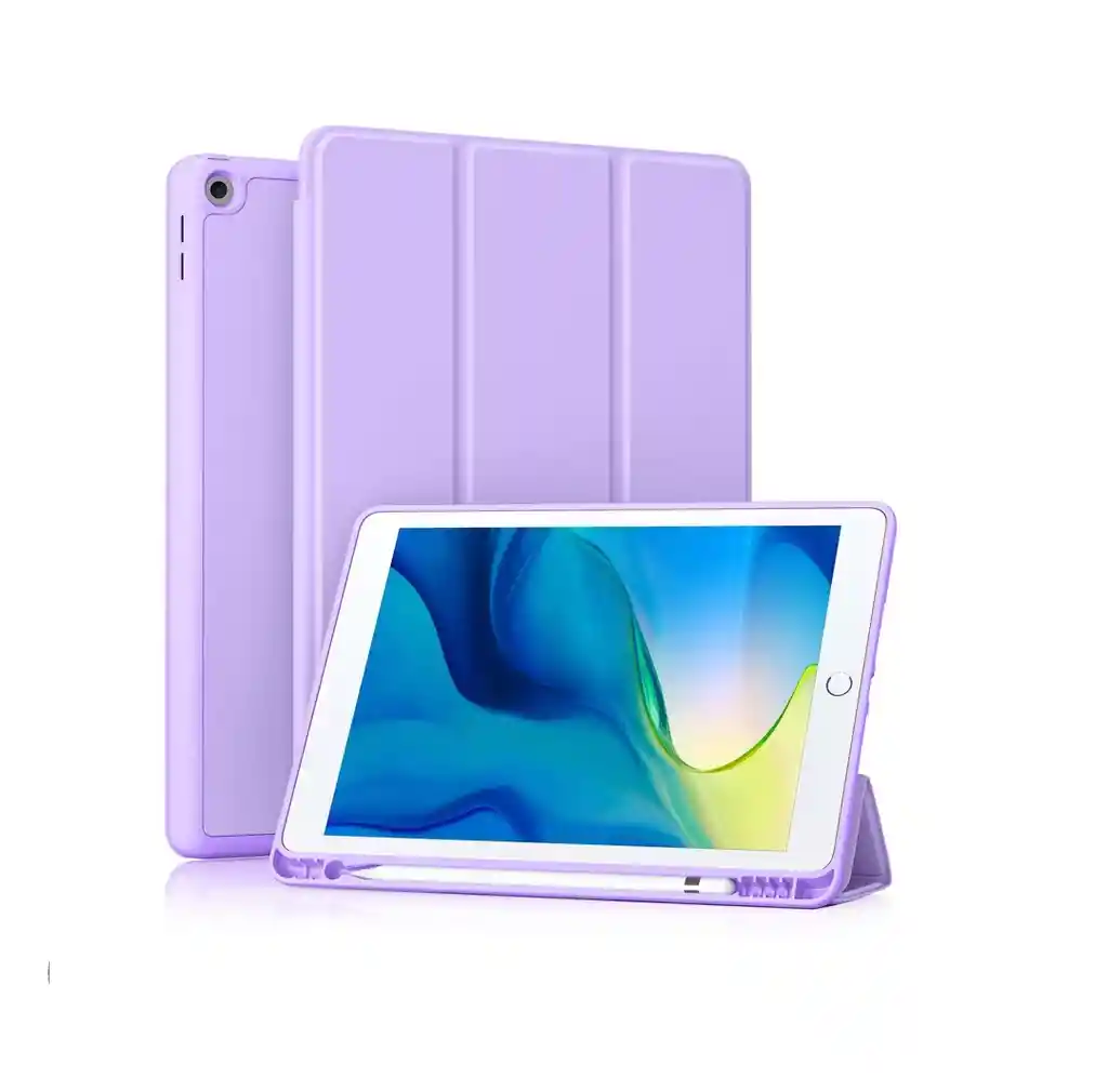 Estuche Ipad 10.2 9na Gen Lila Smart Case Espacio Lapiz