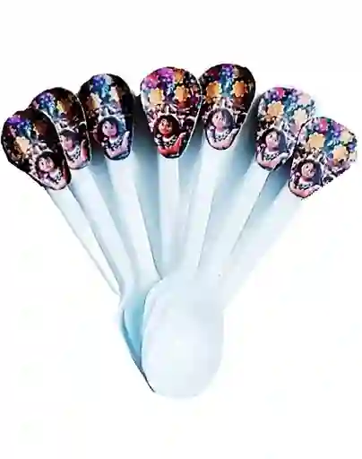 Cucharas Plasticas Niña Encanto X 20 Unidades