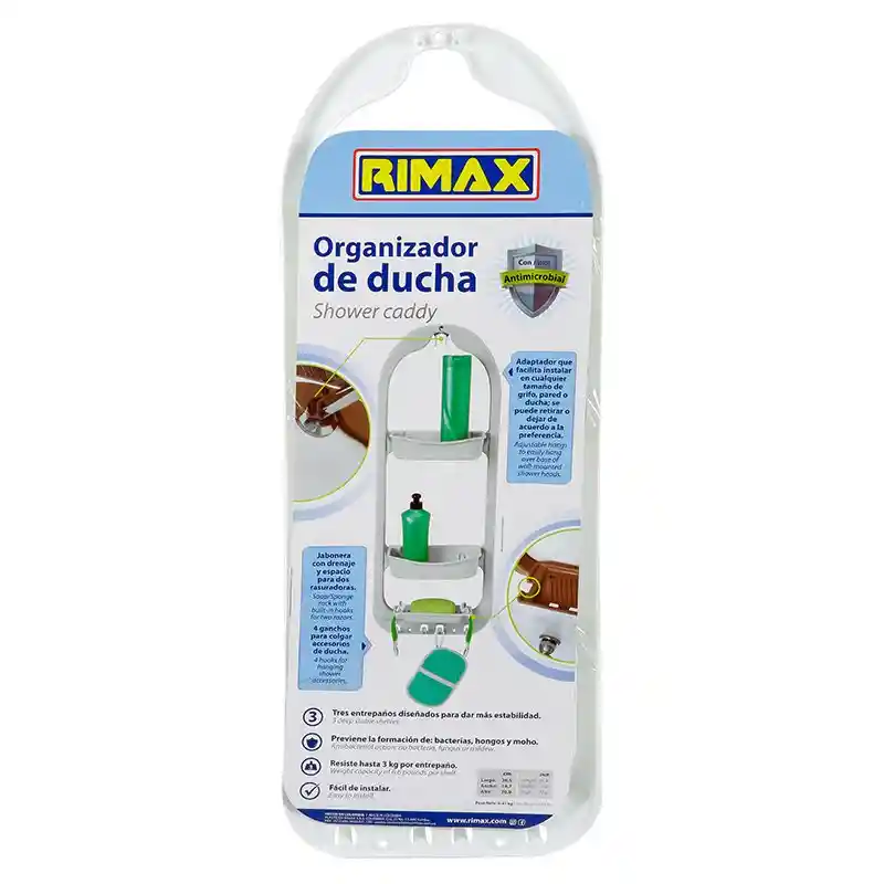 Champucera Organizador De Ducha Plástico Rimax Blanco