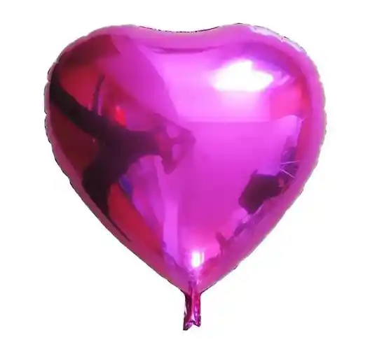 Globo Metalizado Corazon Pequeño Fucsia 25 Cm