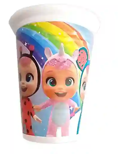 Vaso Desechable Plastico Niña Bebes Llorones 6 Oz X 12