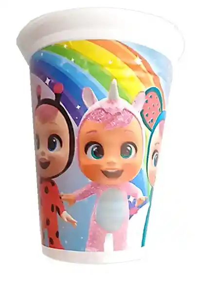 Vaso Desechable Plastico Niña Bebes Llorones 6 Oz X 12