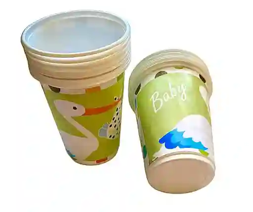 Vaso Desechable Plastico 6 Oz Baby Shower Paquete X 12 Unidades