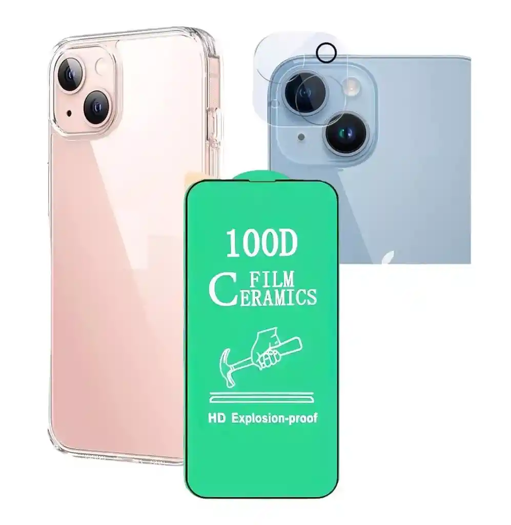 Estuche Antichoque + Ceramico + Camara Iphone 15 Plus