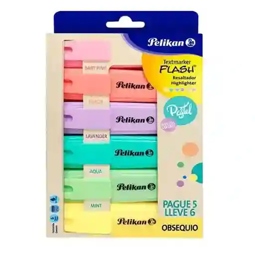 Resaltador Pelikan Flash Pastel X6