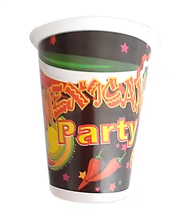 Vaso Desechable Plastico Fiesta Mexicana 6 Oz X 12