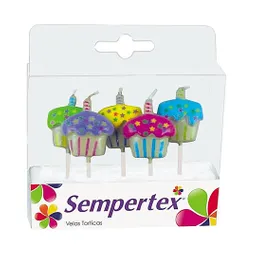 Vela Figura Cupcake X 5 Unidades Sempertex