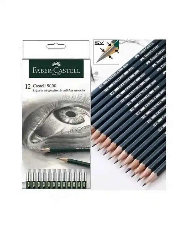 Lapiz Faber Castell Dibujo 9000 Set X 12 Lapices