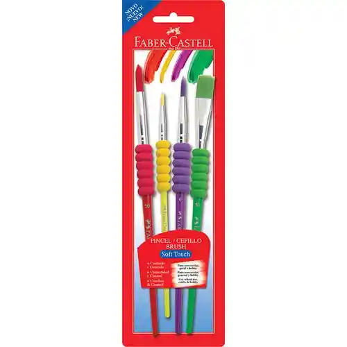 Pinceles Soft Touch Faber Castell X 4 Unidades