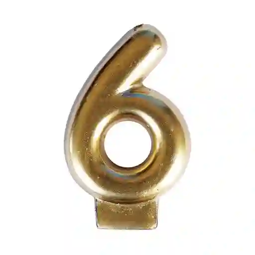 Vela Numero 6 Dorada Metalizada Sempertex