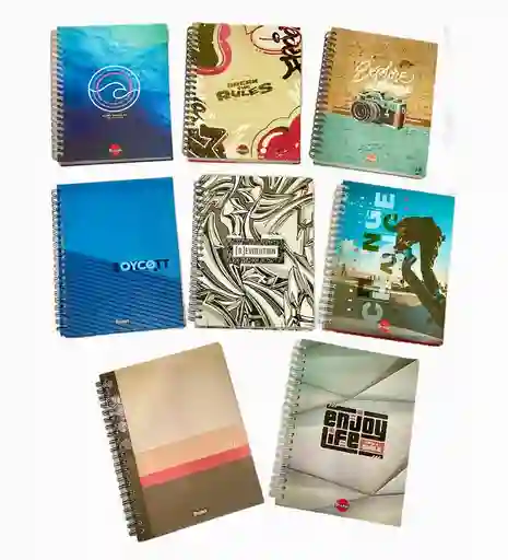 Cuaderno 5 Materias Grande De Hombre Argollado Cuadriculado Design Diseños Surtidos