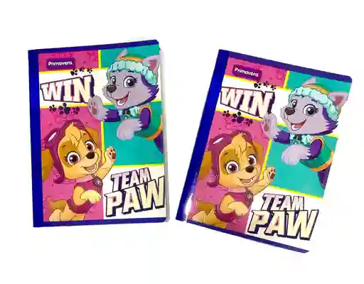 Cuaderno Cosido Doble Linea 100 Hojas Primavera Paw Patrol Niña