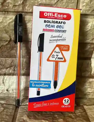 Lapicero Semigel Negro Offi-esco Unidad