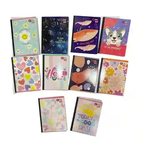 Cuaderno Cosido Cuadriculado 100 Hojas Qnota Diseños Surtidos Para Niña