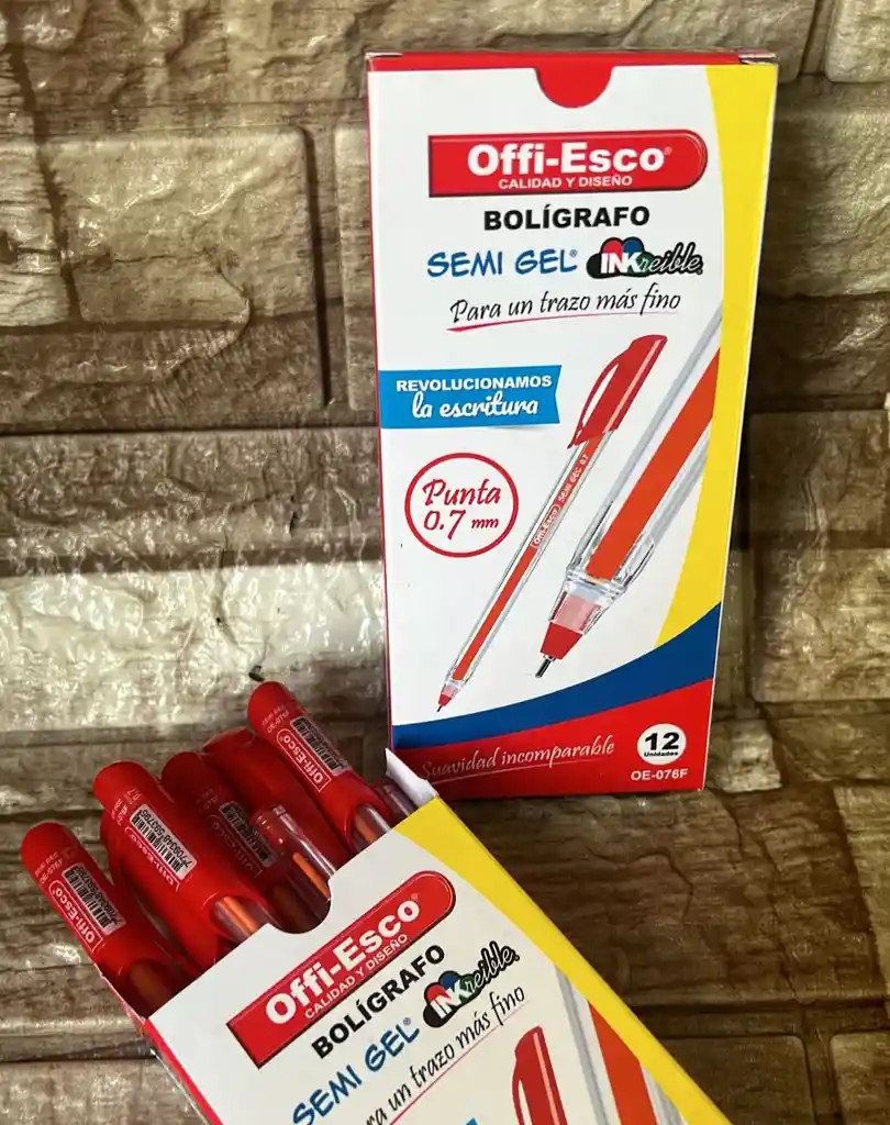 Lapicero Semigel Rojo Offi-esco Caja X12