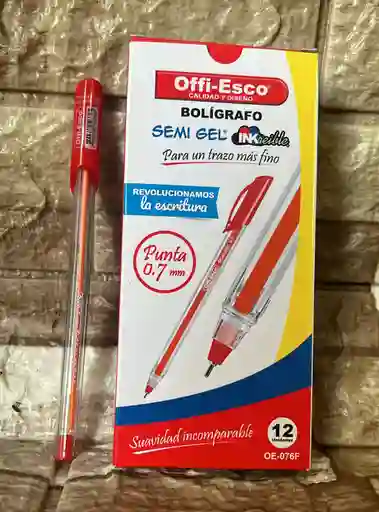Lapicero Semigel Rojo Offi-esco Unidad