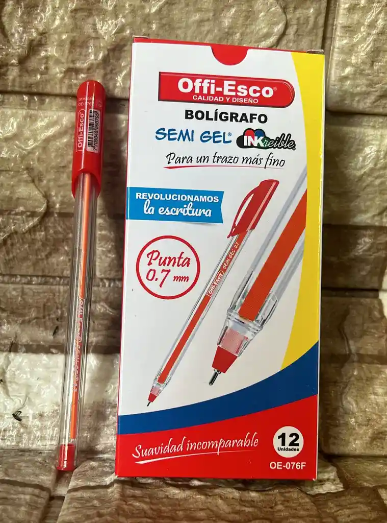 Lapicero Semigel Rojo Offi-esco Unidad