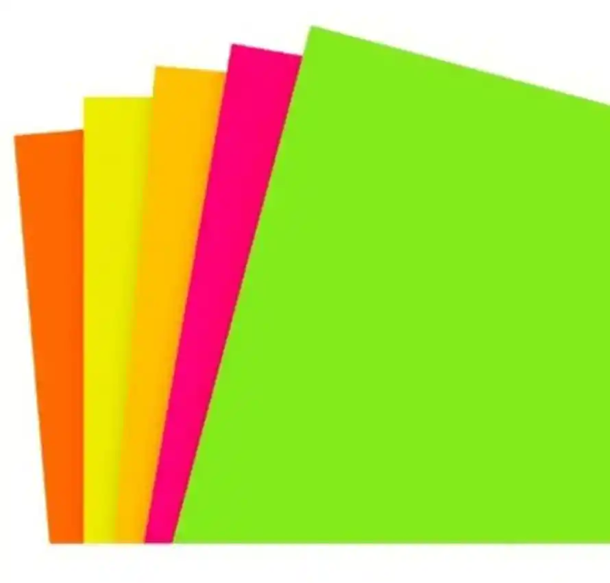 Cartulina 1/8 Fluor Paquete X7