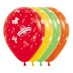 Globos Mexicano R12 Colores Surtidos X 50 Unds