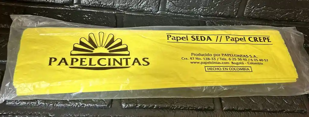 Papel Crepe Pliego Amarillo Unidad