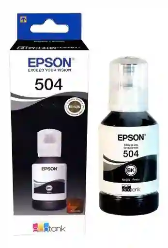 Tarro De Tinta Epson 504 127ml Negra. Para Impresoras L4150 L4160 L4260 L6161 L6171 L6191 L 6270 L14150