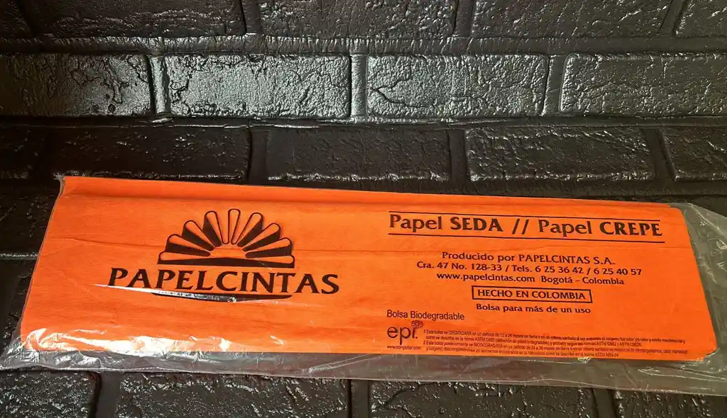 Papel Crepe Pliego Naranja Unidad