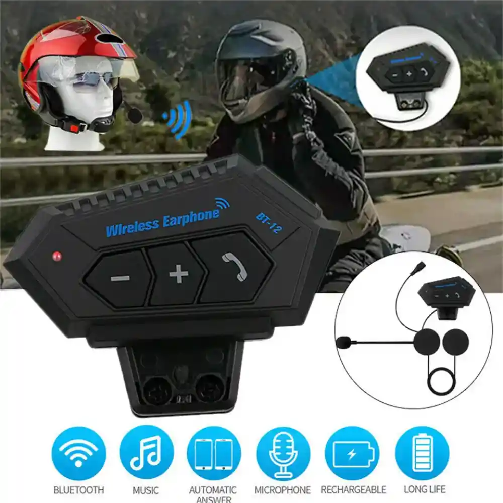 Intercomunicador Auricular Audifono Bluetooth Para Casco Moto