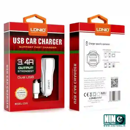 Cargador De Carro Ldnio C331 Con Cable Microusb Para Iphone